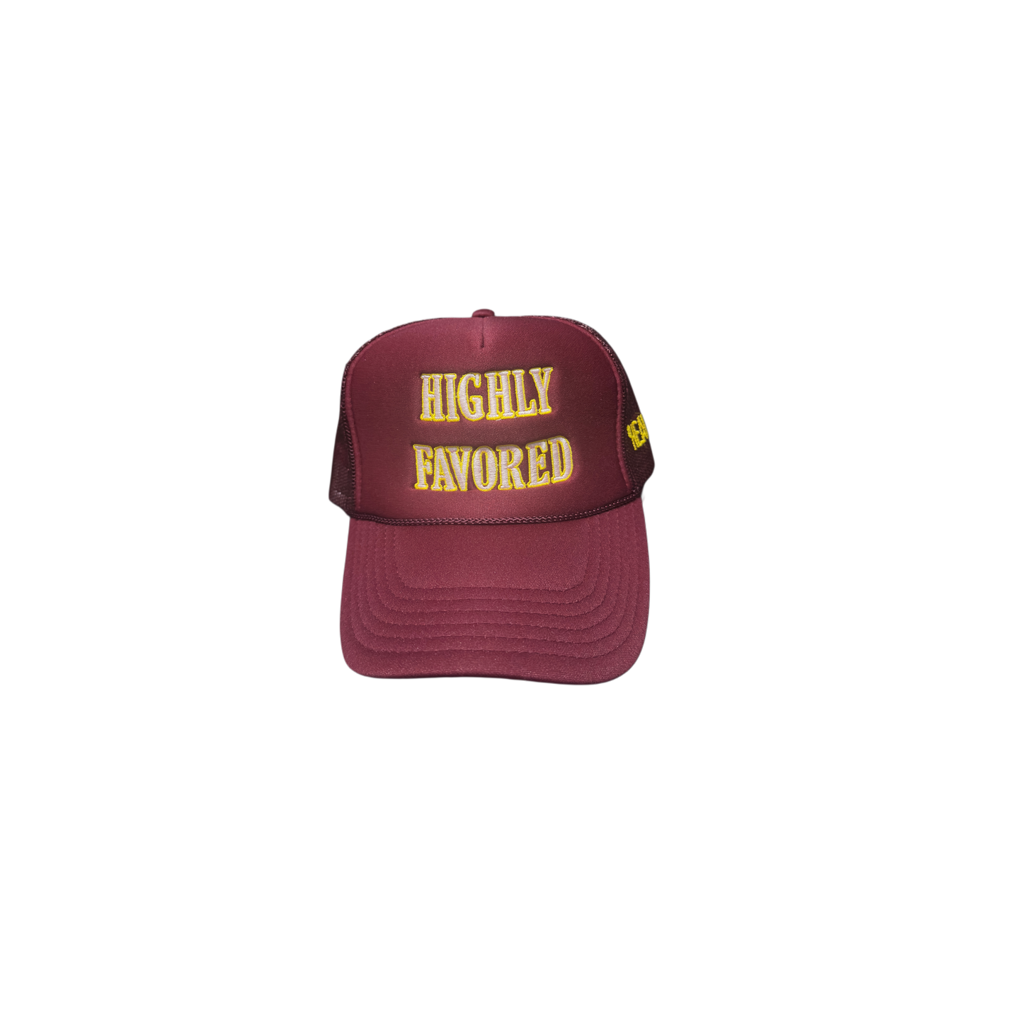 Burgundy "Highly Favored" Otto Trucker Cap