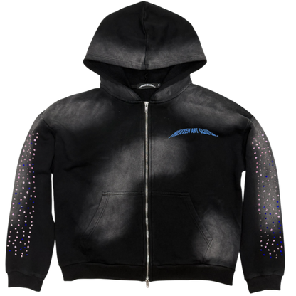 Black Hollywood Hills Zip Hoodie