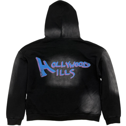 Black Hollywood Hills Zip Hoodie