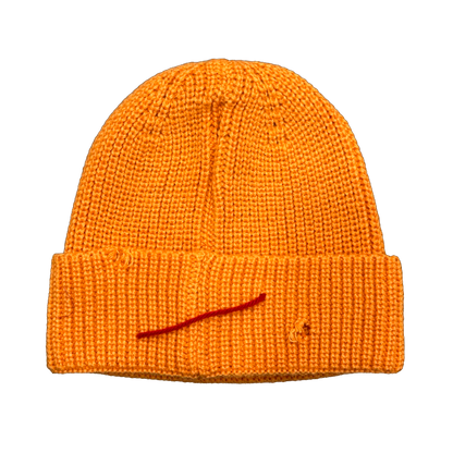 Orange Ribbed Beanie